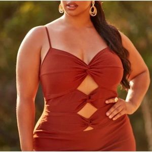 Briella Knot Front Maxi Dress {Brown}
